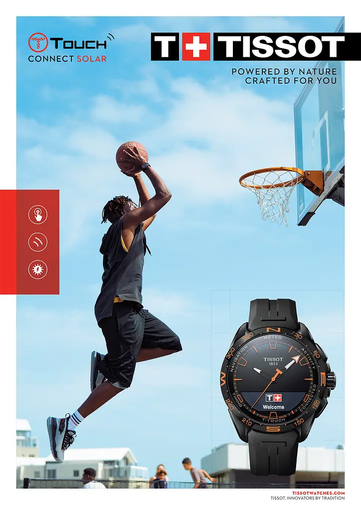 Tissot T-touch Smart Watch print ad campaign in partnership with Fell&Co