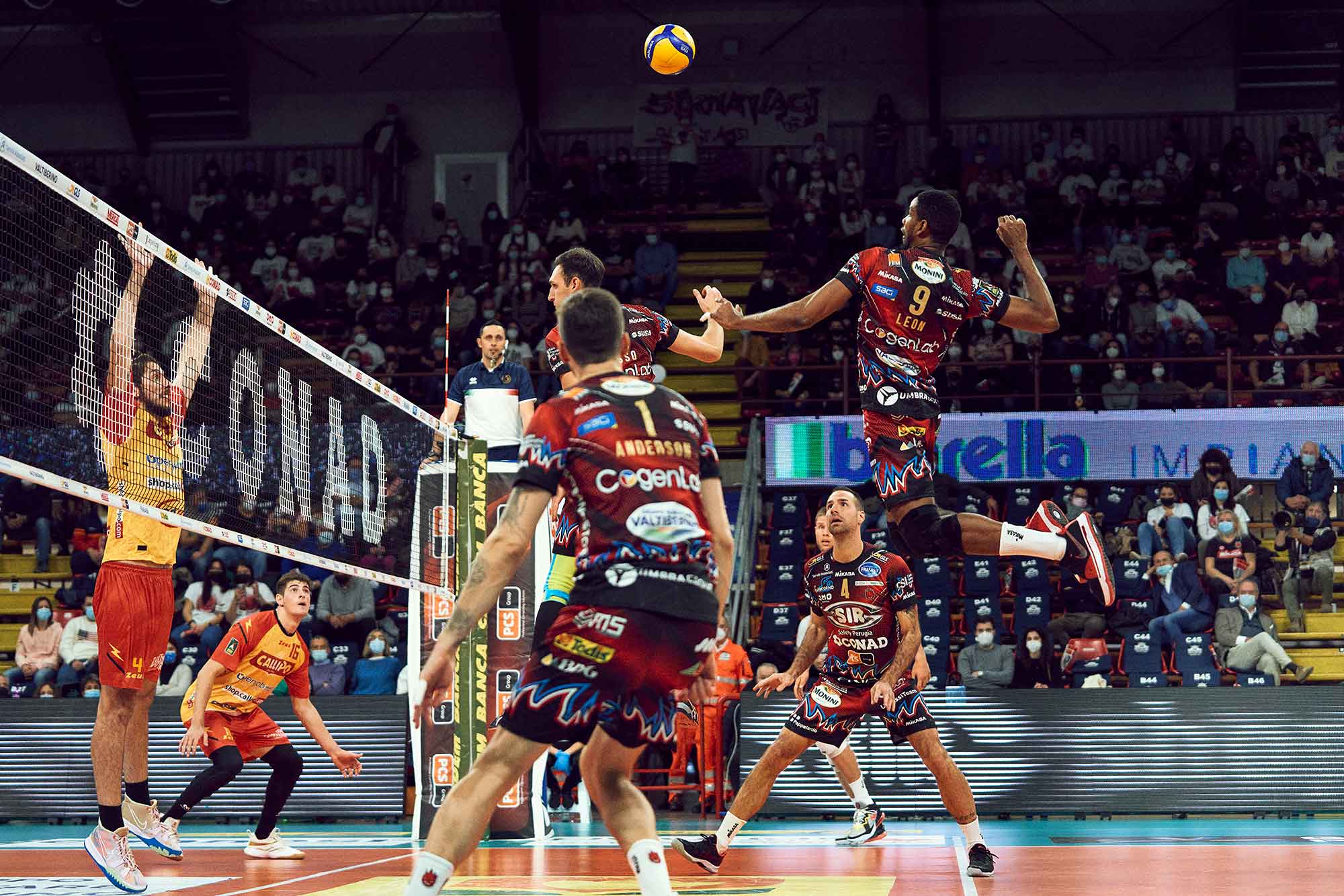 Sporting imagery captured at the live Perugia Volleyball game ahead of ASICS Globals new campaign